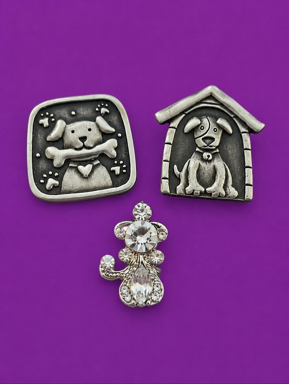 3/$30 GANZ Dog Lovers Coins and Rhinestone Dog Lapel Hat Pin